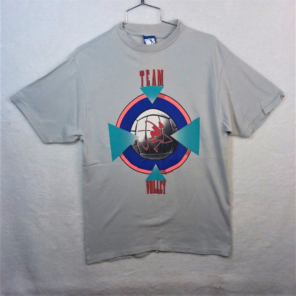 Vintage Ocean Pacific Team Volley Single Stitch Double Graphic 1989 T-Shirt XL